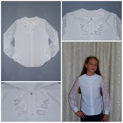 Фото. Школьная форма - блузка с жабо.   Автор работы - Салампи