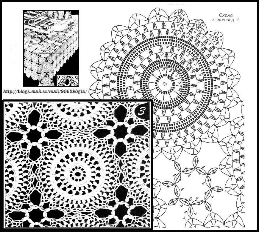Схема крупная. Мотивы для вязания скатерти крючком. Мотивы крючком для скатерти. Круглые мотивы крючком для скатерти. Салфетка мотивами крючком.