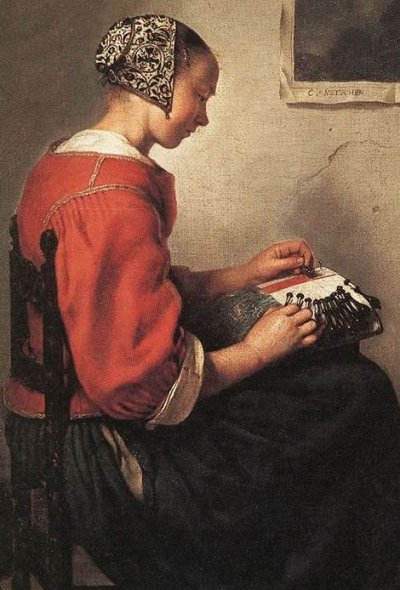 Фото. Caspar Netscher (1639-1684): The Lace-Maker,1662