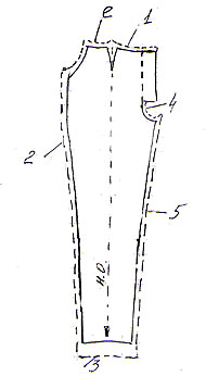 Из каких деталей состоит чертеж брюк