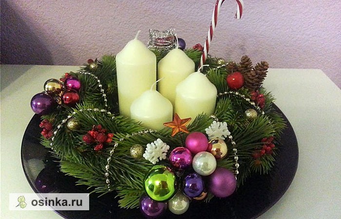Фото. Классический рождественский венок из Германии - Adventskranz. Четыре свечи ждут своего часа... Автор - Inny .