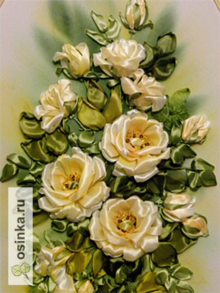 Фото. Вышивка лентами "Нежные розы" (2013 г.).