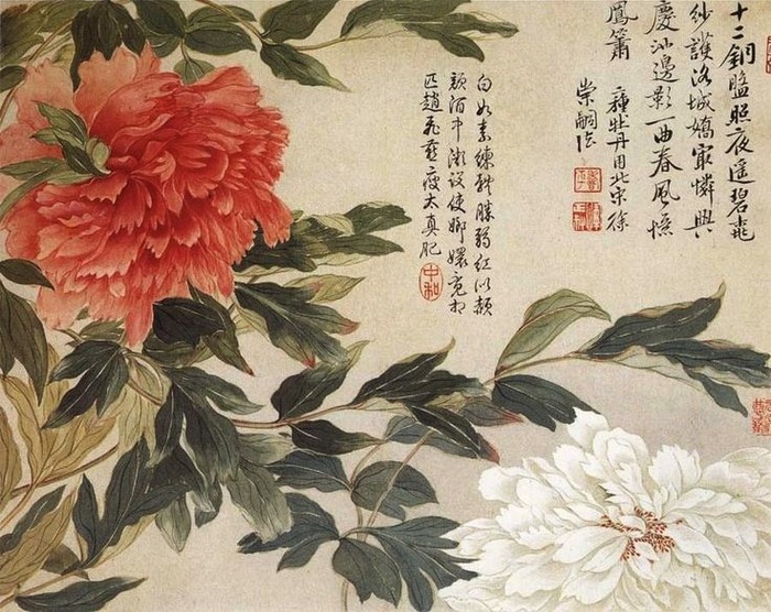Фото. Юнь Шоупин (1633 — 1690) (Китай)  "Пионы"